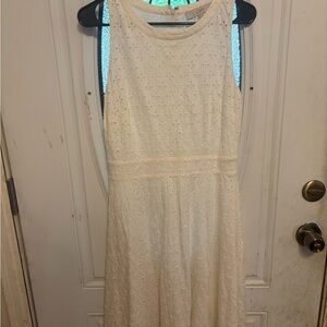 LOFT White Sleeveless Halter Midi Dress